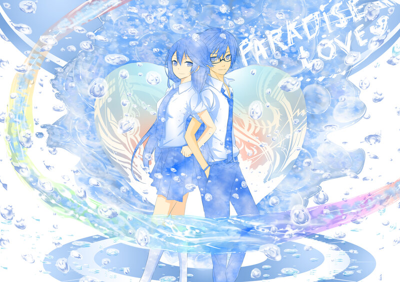 Blue-haired Anime Couple — Blue, Dreamy