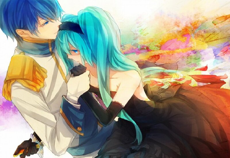 Blue-haired Anime Couple — Blue, Romantic
