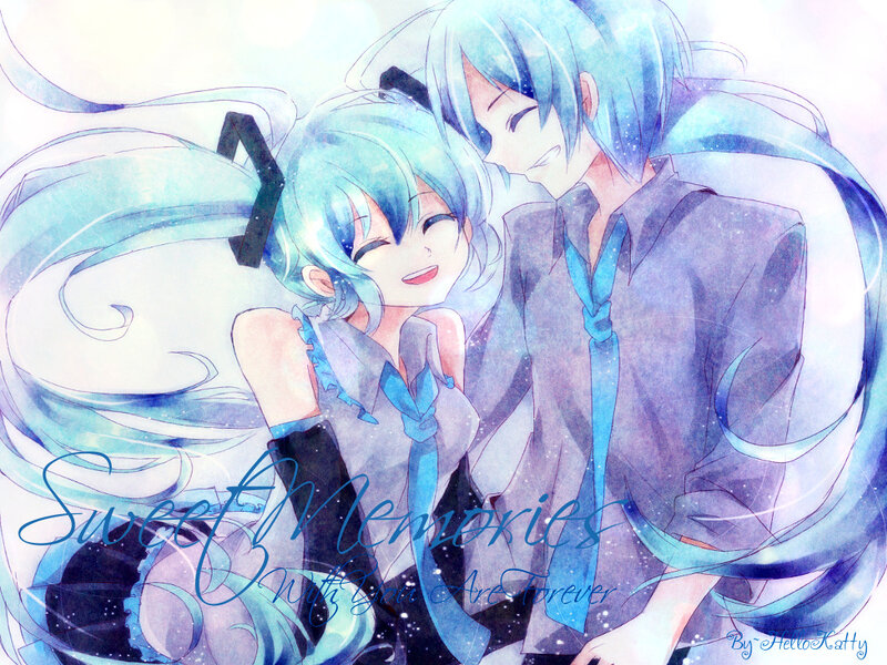 Blue-haired Anime Couple — Blue, Sweet