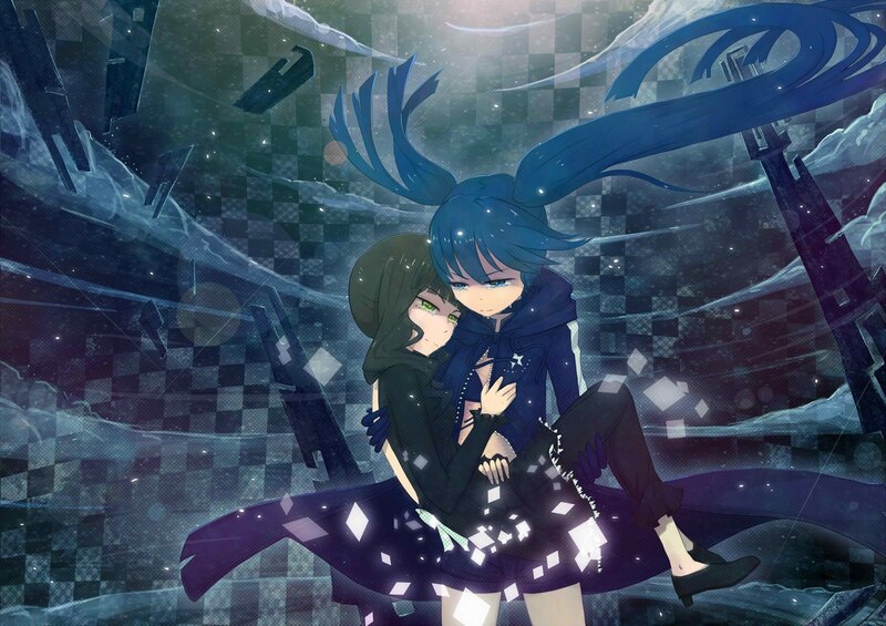 Blue-haired anime duo in a shattered world