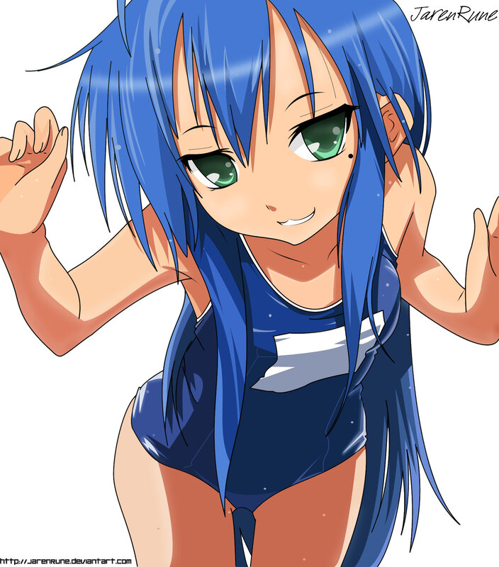 blue-haired anime girl