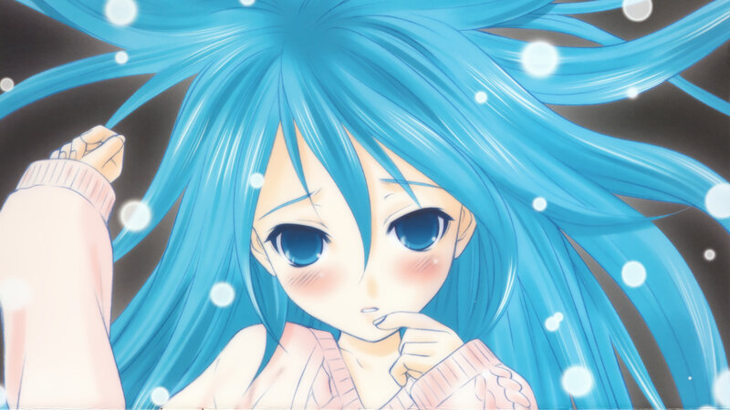 blue-haired anime girl