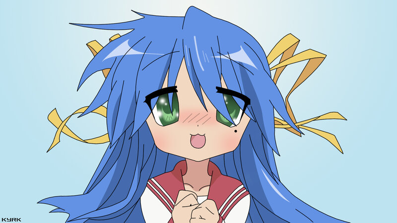 blue-haired anime girl
