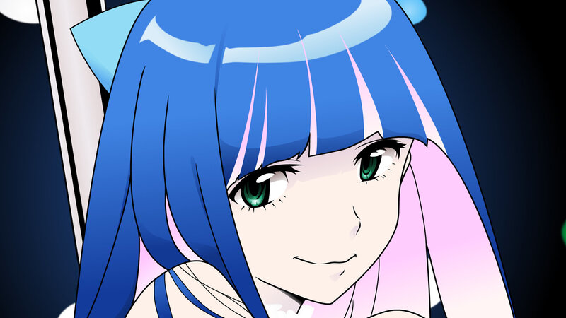 blue-haired anime girl