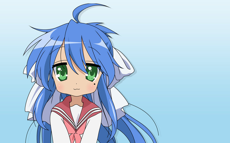 blue-haired anime girl