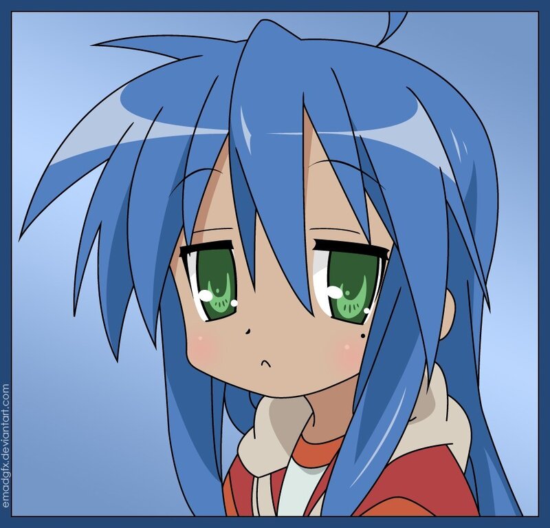 blue-haired anime girl