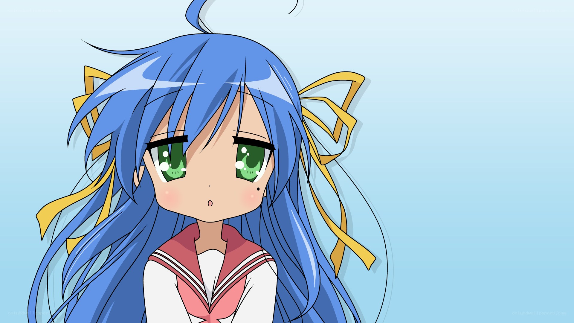 blue-haired anime girl