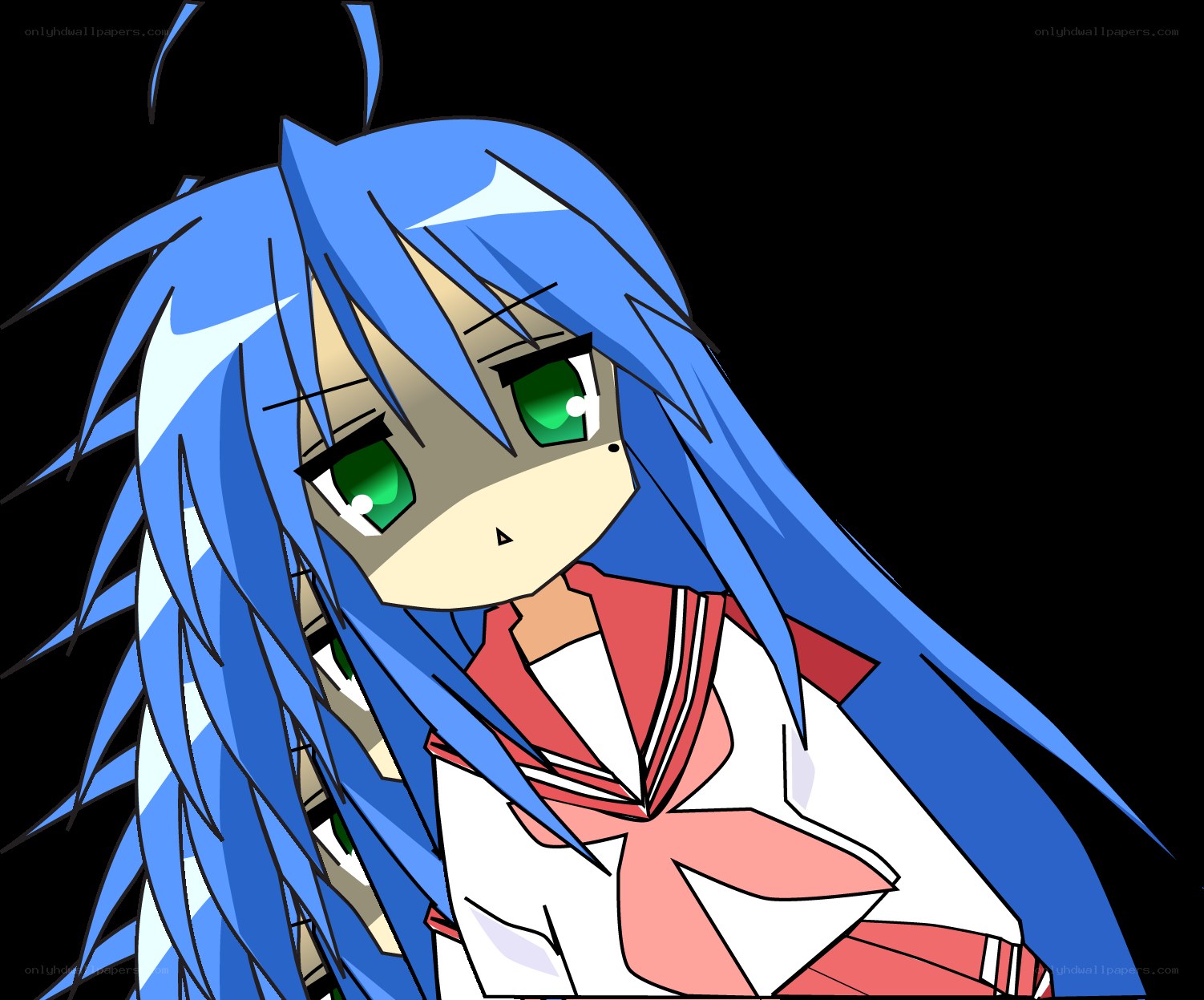 blue-haired anime girl