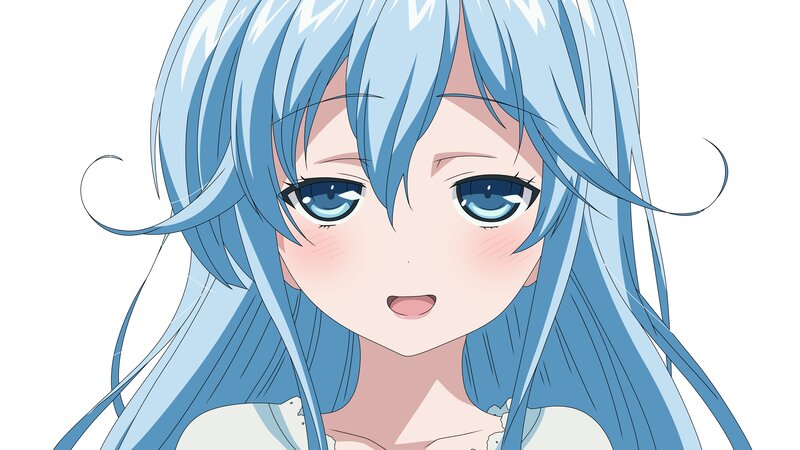 blue-haired anime girl
