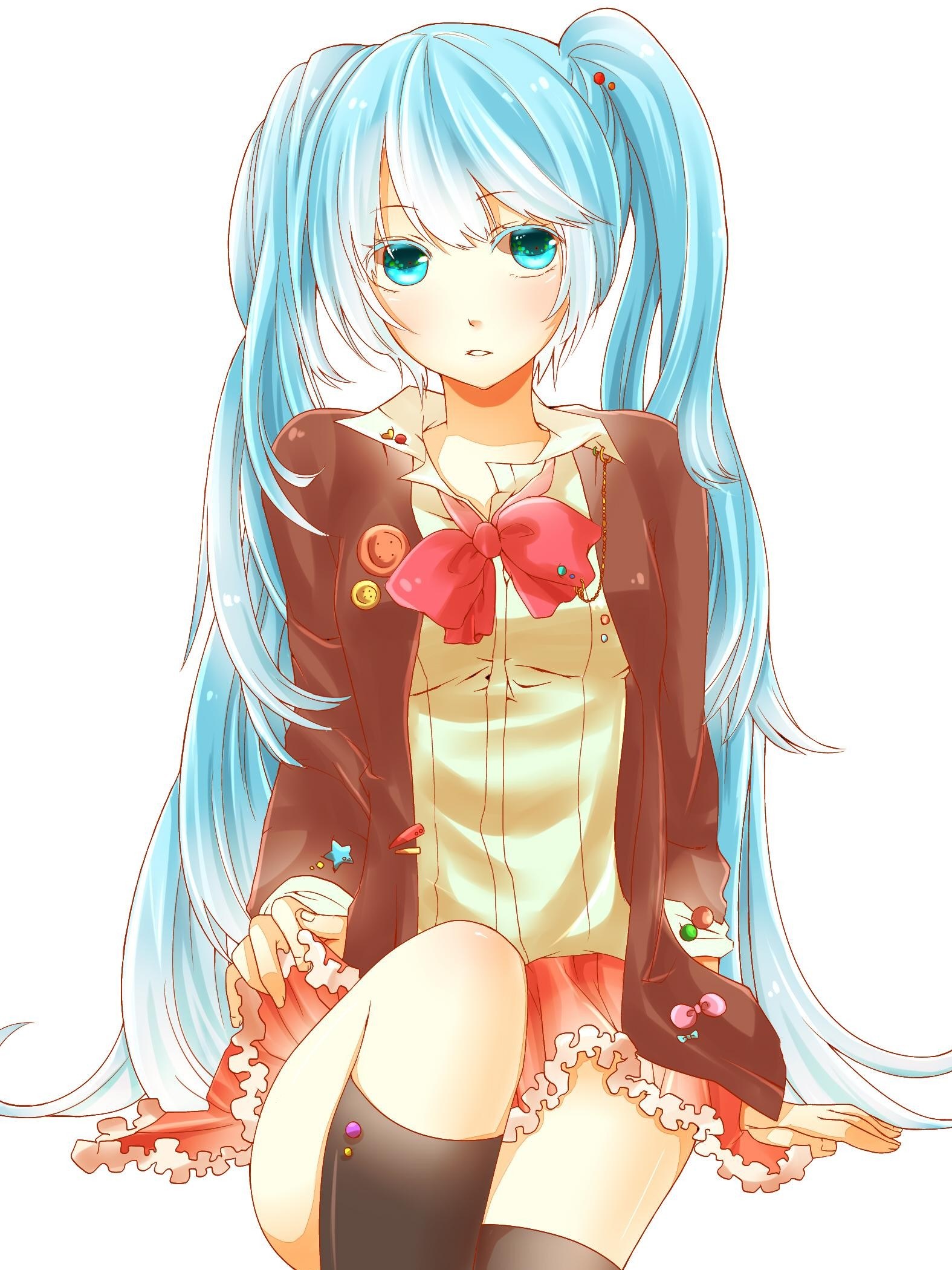 blue-haired anime girl
