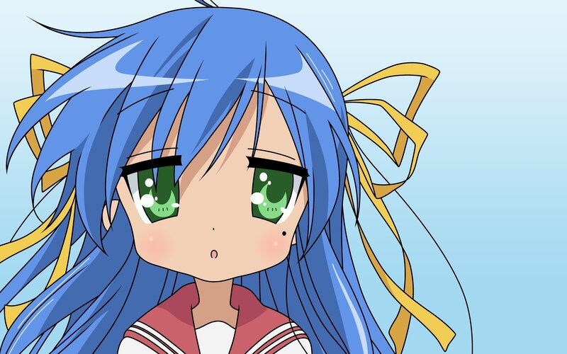 blue-haired anime girl