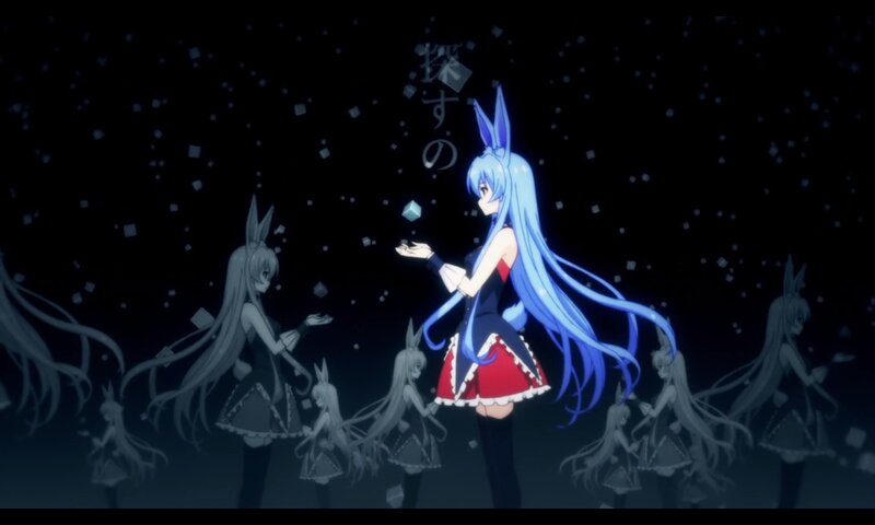 Blue-haired Anime Girl — Black, Dramatic, Night, Anime Characters