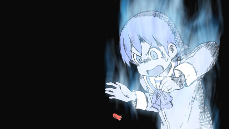 Blue-haired Anime Girl — Black, Dramatic, School Uniform