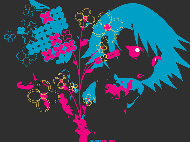Blue-haired Anime Girl — Black, Dreamy