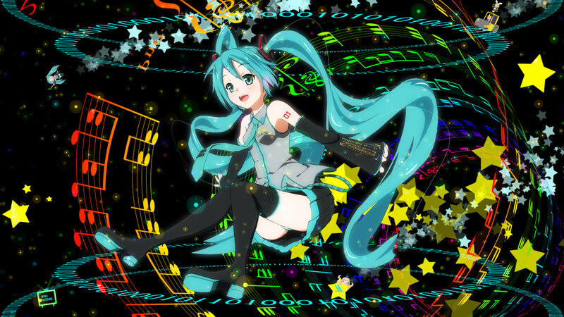 Blue-haired Anime Girl — Black, Energetic