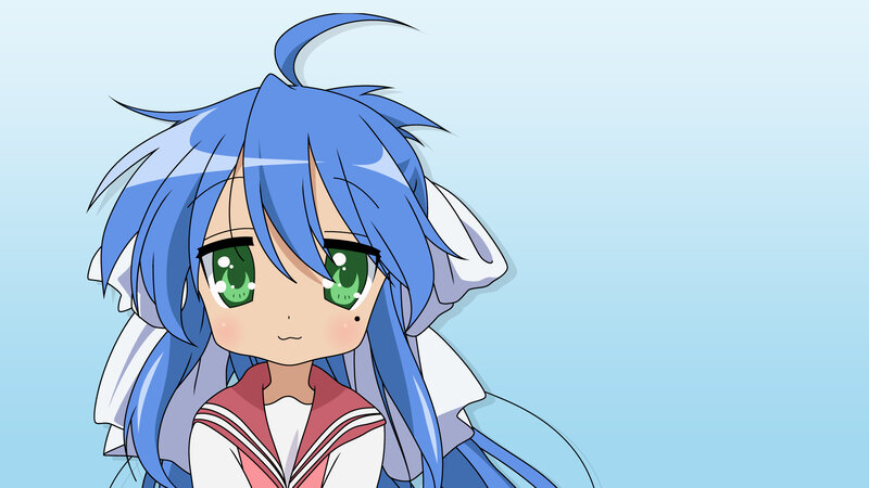 Blue-haired Anime Girl — Blue, Calm, Green Eyes, Sailor Uniform, Hair Bow, White