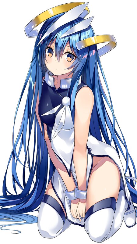 Blue-haired Anime Girl — Blue, Calm, Long Hair, Headband