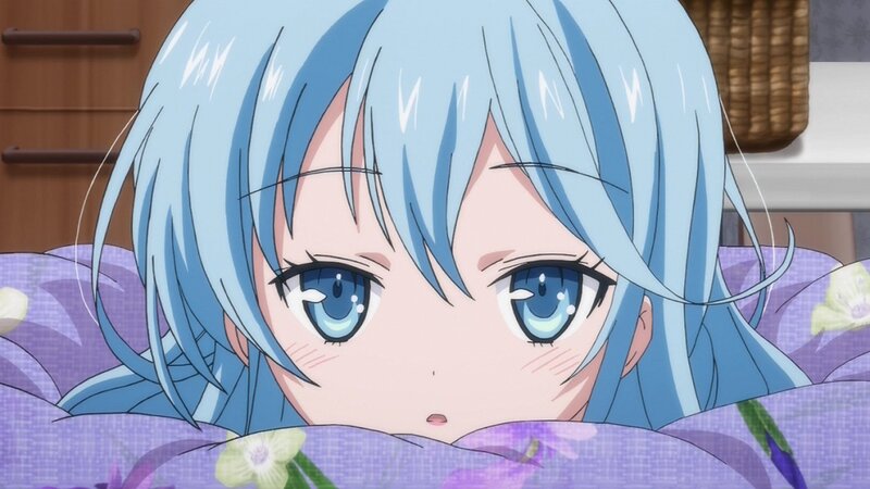 Blue-haired Anime Girl — Blue, Calm, Pillow
