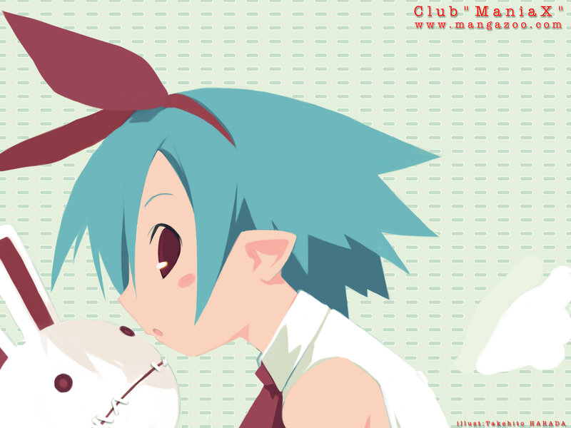 Blue-haired Anime Girl — Blue, Calm, Rabbit Doll