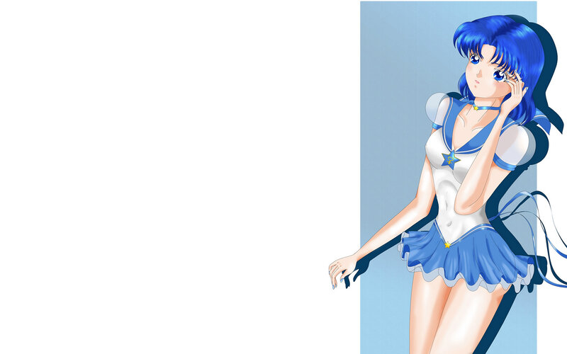 Blue-haired Anime Girl — Blue, Calm, Sailor Uniform