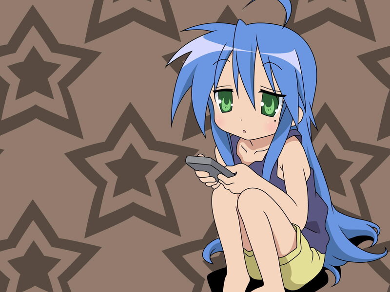 Blue-haired Anime Girl — Blue, Calm, Smartphone, Stars