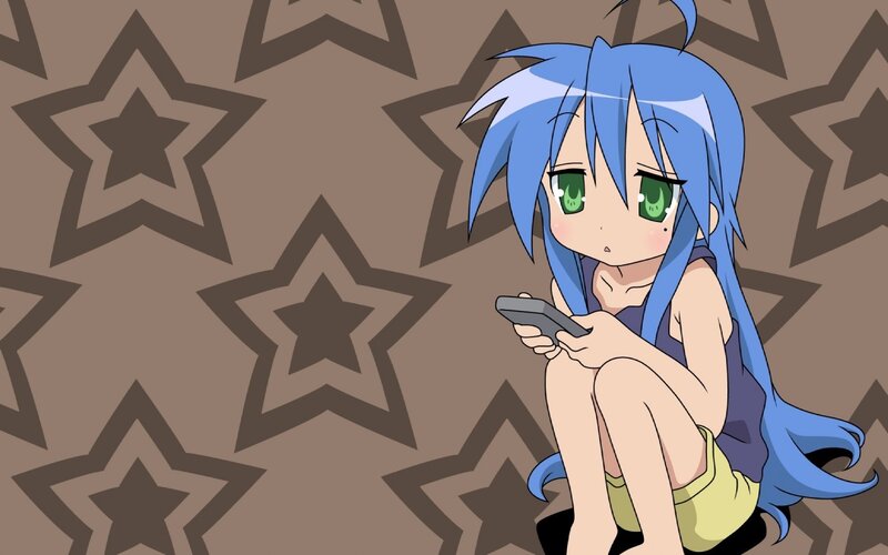 Blue-haired Anime Girl — Blue, Calm, Smartphone