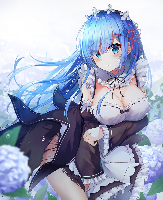Blue-haired Anime Girl — Blue, Calm, Spring