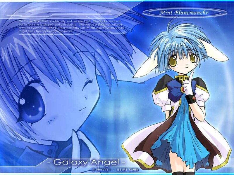 Blue-haired Anime Girl — Blue, Calm, Text