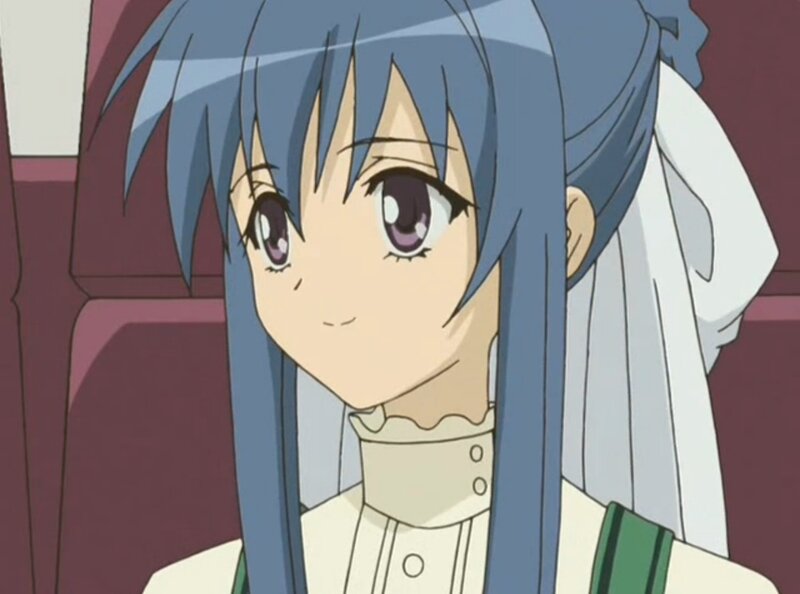 Blue-haired Anime Girl — Blue, Calm, White Collar
