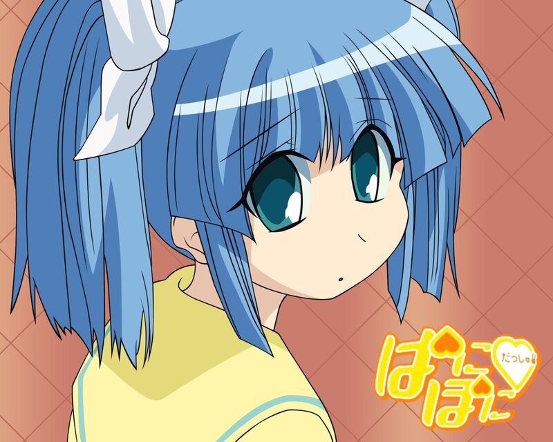 Blue-haired Anime Girl — Blue, Calm, Yellow Shirt