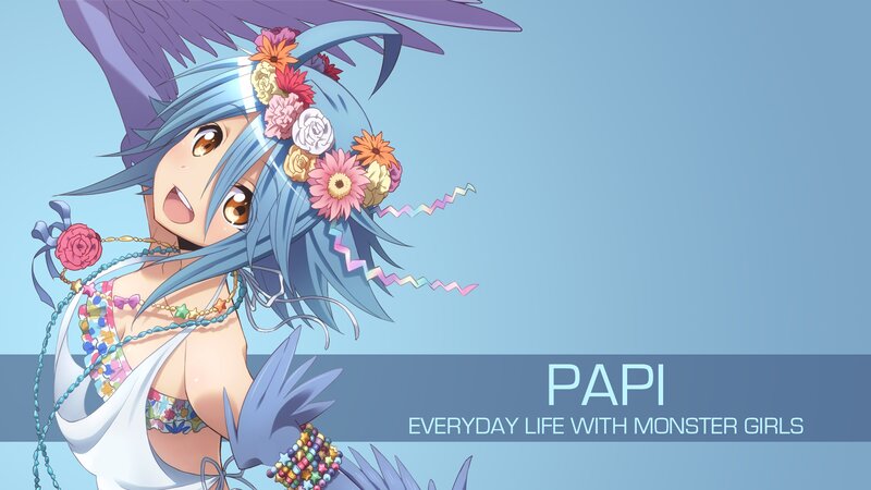Blue-haired Anime Girl — Blue, Cheerful, Flowers