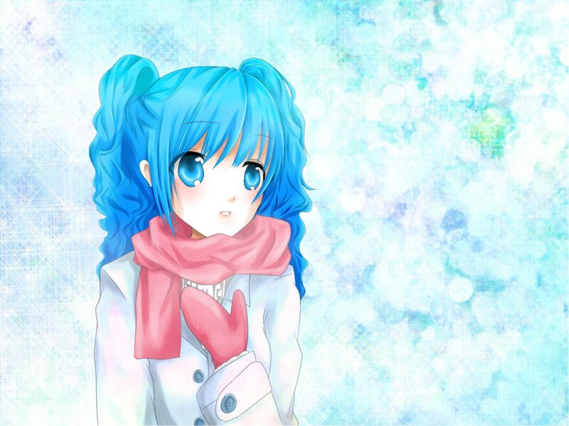 Blue-haired Anime Girl — Blue, Cold