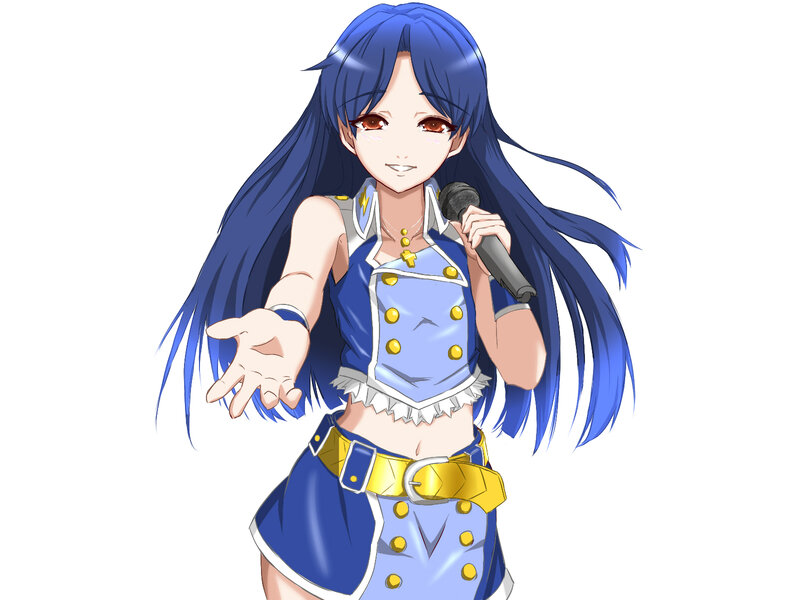 Blue-haired Anime Girl — Blue, Confident