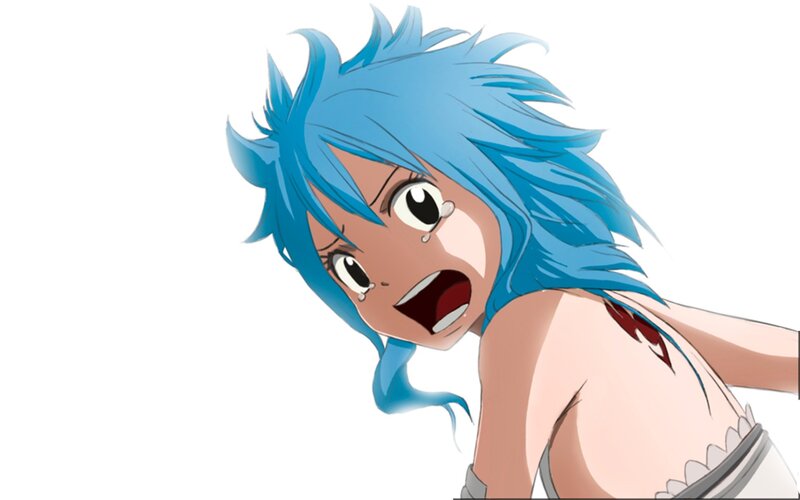 Blue-haired Anime Girl — Blue, Distressed