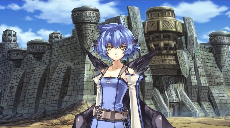 Blue-haired Anime Girl — Blue, Dramatic, Afternoon, Castle