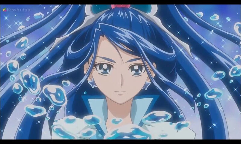 Blue-haired Anime Girl — Blue, Dramatic, Bubbles