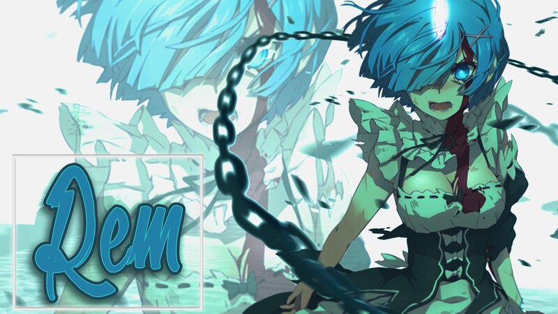 Blue-haired Anime Girl — Blue, Dramatic, Chain, Cracked Glass
