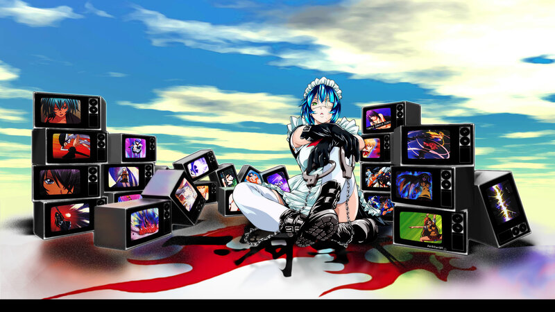 Blue-haired Anime Girl — Blue, Dramatic, Daytime