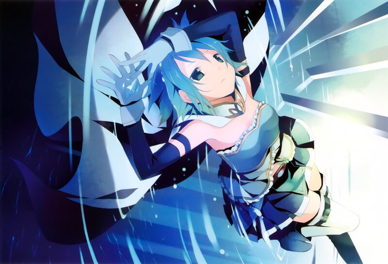 Blue-haired Anime Girl — Blue, Dramatic, Digital Art, Anime Character