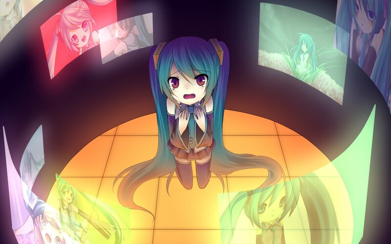 Blue-haired Anime Girl — Blue, Dramatic, Digital Art, Anime Characters