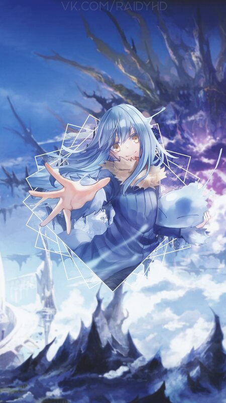 Blue-haired Anime Girl — Blue, Dramatic, Digital Art, Frosty Landscape