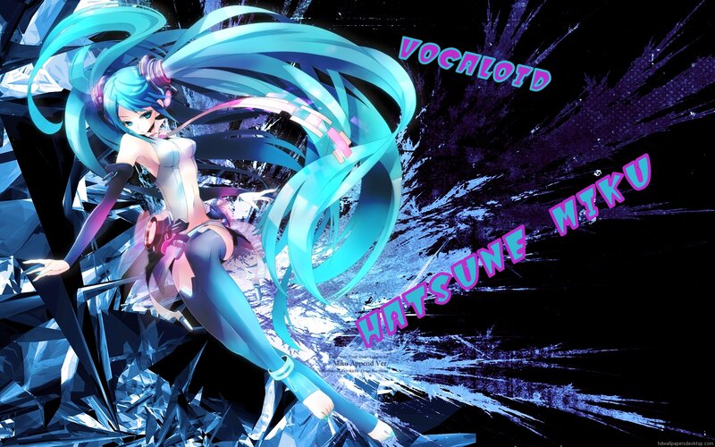 Blue-haired Anime Girl — Blue, Dramatic, Digital Art, Headphones, Crystal Shards
