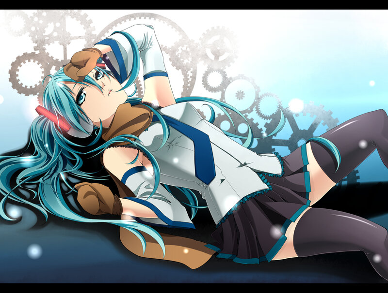 Blue-haired Anime Girl — Blue, Dramatic, Gears