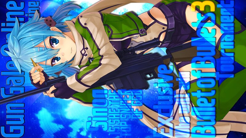 Blue-haired Anime Girl — Blue, Dramatic, Gun, Sniper Rifle