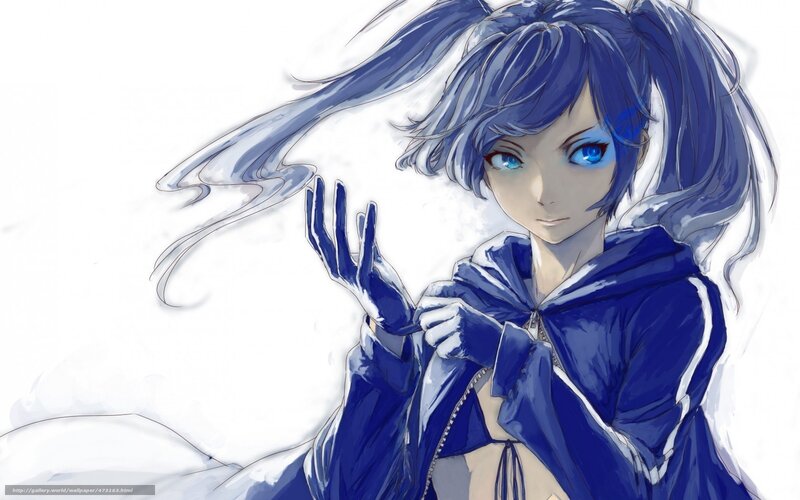 Blue-haired Anime Girl — Blue, Dramatic, Hoodie