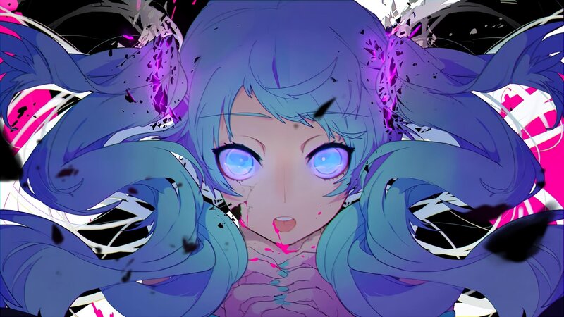Blue-haired Anime Girl — Blue, Dramatic, Intense, Long Hair