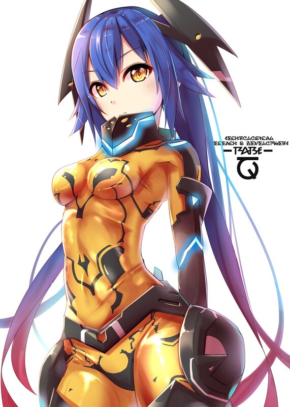 Blue-haired Anime Girl — Blue, Dramatic, Mecha Suit