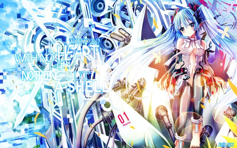 Blue-haired Anime Girl — Blue, Dramatic, Mechanical Parts