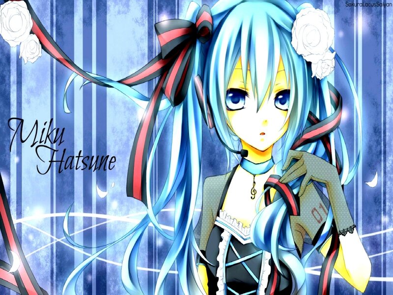 Blue-haired Anime Girl — Blue, Dramatic, Microphone