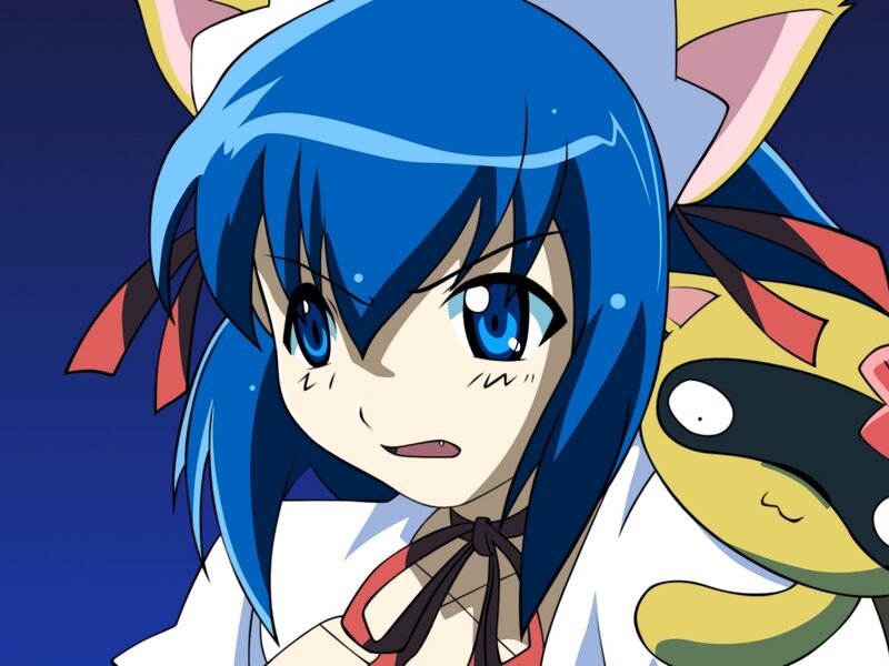 Blue-haired Anime Girl — Blue, Dramatic, Night, Cat Ears